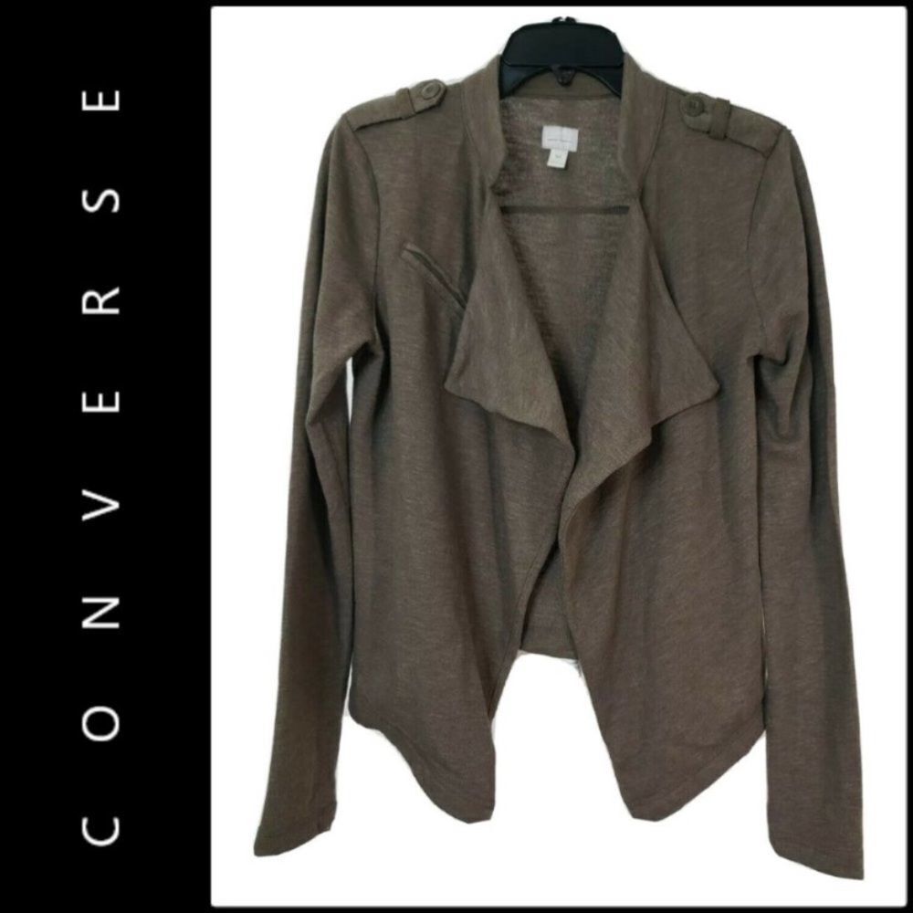 Converse one star brown open front cardigan‎